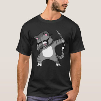T-shirt Chat Dabab Avec Lunettes De Soleil Et Fluide Musiq