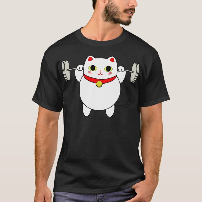 T-shirt Chat d'accroupissement de Maneki Neko (Devant)
