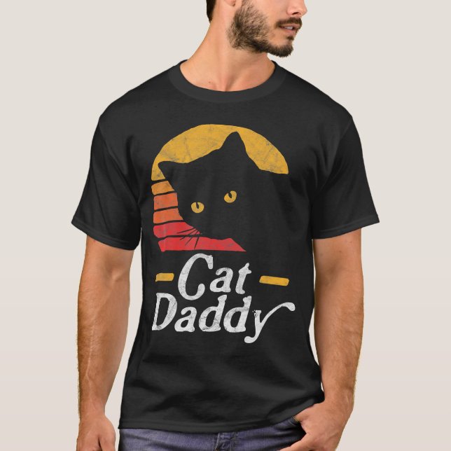 T-shirt Chat Daddy 80 Style Chat Retro Disthabillé  (Devant)