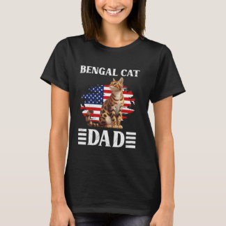 T-shirt Chat Daddy Bengale Chat Papa Bengale Père Bengale 