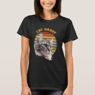 T-shirt Chat Daddy Chat Vintage Retro, Cadeaux de la Fête 