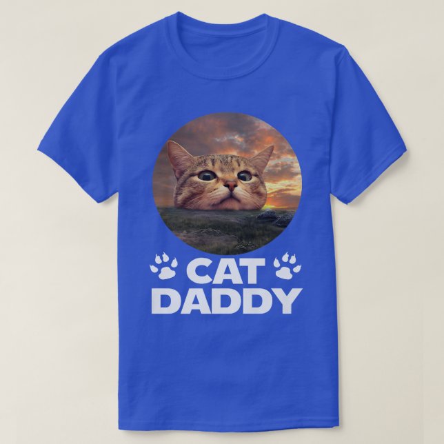 T-shirt Chat Daddy Coucher de soleil Graphisme Funny Kitty (Design devant)
