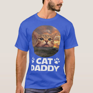 T-shirt Chat Daddy Coucher de soleil Graphisme Funny Kitty
