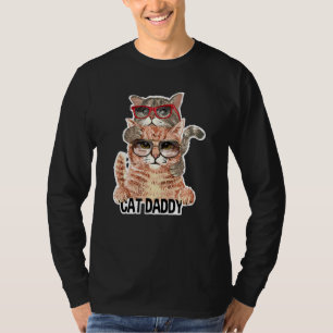 T-shirt Chat Daddy Lunettes de soleil Meilleur Chat Papa E