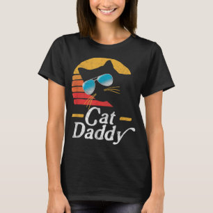 T-shirt Chat Daddy Vintage 80s Style Chat Retro Lunettes d