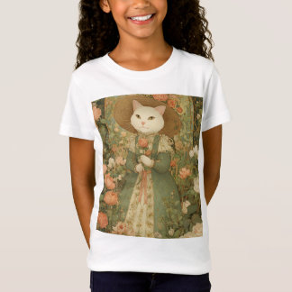 T-Shirt Chat - Dame victorienne aux chats en bois de rose