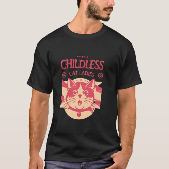 T-shirt Chat Dames sans Enfants Chat Karma Retro Drôle (Devant)