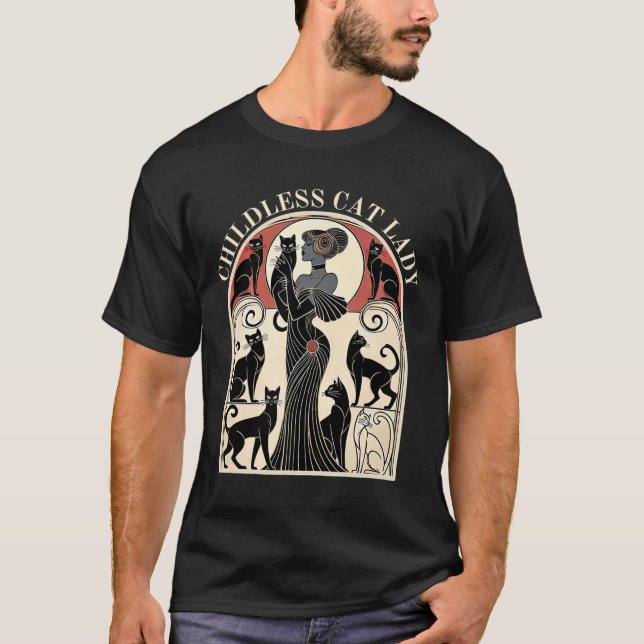 T-shirt Chat Dames sans Enfants Chat Karma Retro Drôle (Devant)