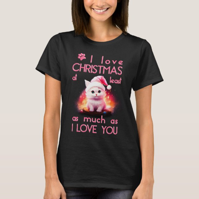 T-shirt Chat d'amour doux rose (Devant)