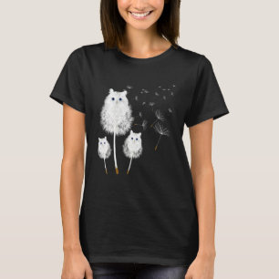 T-shirt Chat Dandelion Fleur Plante Et Propriétaire De Ani