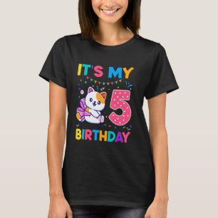T-shirt Chat d'anniversaire 5 ans Kitten minou 5ème Annive