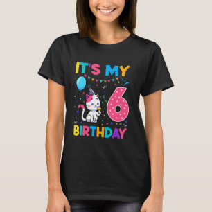 T-shirt Chat d'anniversaire 6 ans Chaton minou 6ème Annive