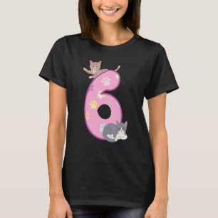 T-shirt Chat d'anniversaire 6 ans  Fête d'anniversaire de 