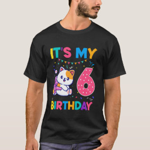 T-shirt Chat d'anniversaire 6 ans Kitty Chaton 6ème Annive