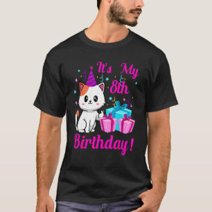 T-shirt Chat d'anniversaire 8 ans Chaton minou 8ème Annive