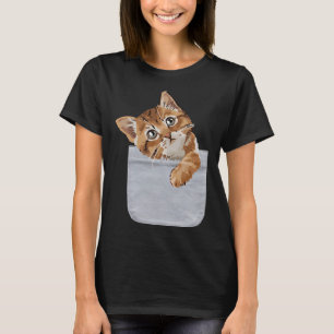 T-shirt Chat Dans La Poche Sortir Chat Cute Pékin Dans Le