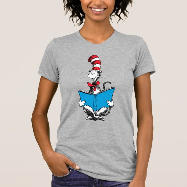 T-shirt Chat dans le Chapeau Lecture (Devant)