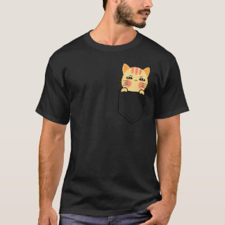 T-shirt Chat dans le Pockette Kitty Cat dans ma poche Chat