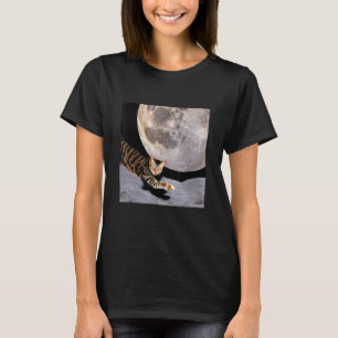 T-shirt Chat Dans L'espace Chaton Mignon Minou Étrange Con