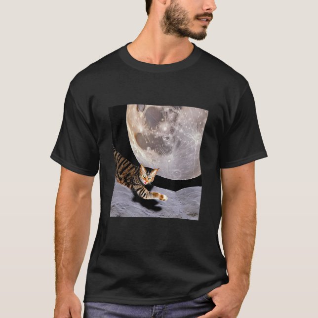 T-shirt Chat Dans L'espace Mignon Chat Chaton Étrange Conc (Devant)