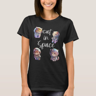 T-shirt Chat Dans L'espace Mignons Chats Astronautes