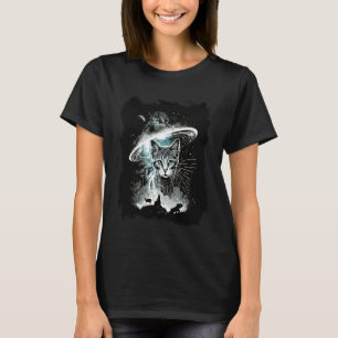 T-shirt Chat Dans L'Espace OVNI Alien Fan De Science-Ficti
