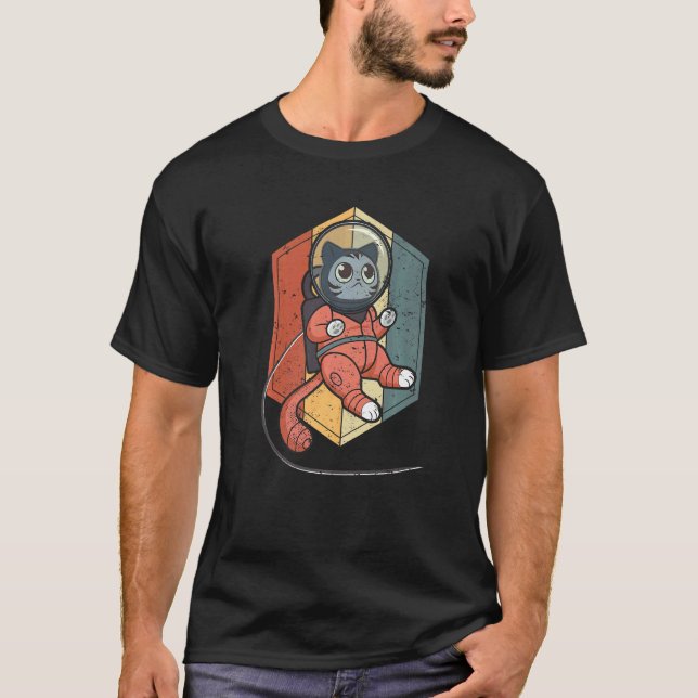 T-shirt Chat dans l'espace Space Cat Nerd  1 (Devant)