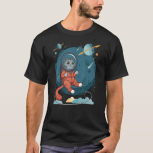 T-shirt Chat dans l'espace Space Cat Nerd 4