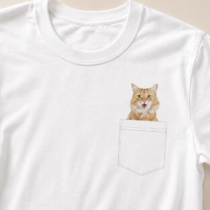 T-shirt Chat Dans Poche Photo De Compagnon Personnalisée