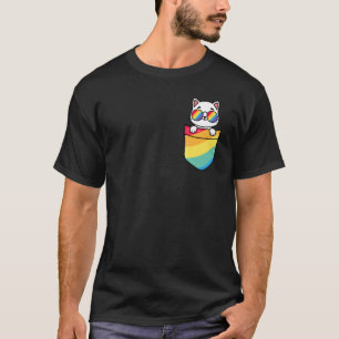T-shirt Chat Dans Pocket Gay pride Lgbtq Rainbow Drapeau S