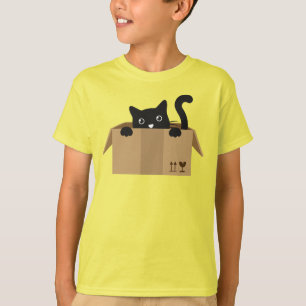 T-shirt Chat dans une boîte Cute Design animal