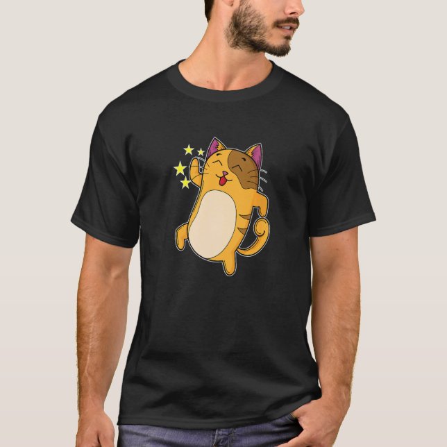 T-shirt Chat danse avec la langue sortie (Devant)