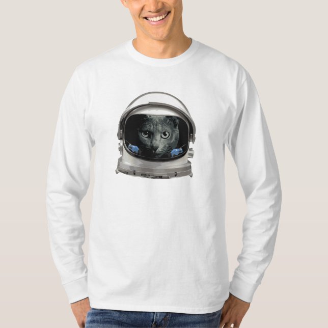 T-shirt Chat d'astronaute de casque d'espace (Devant)