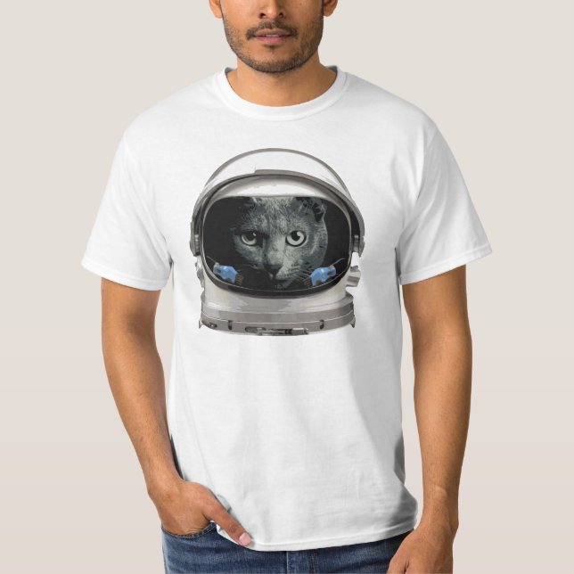 T-shirt Chat d'astronaute de casque d'espace (Devant)