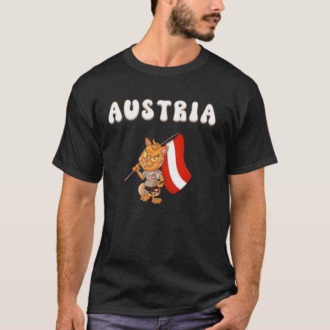 T-shirt Chat d'Autriche Fan Autrichien (Devant)