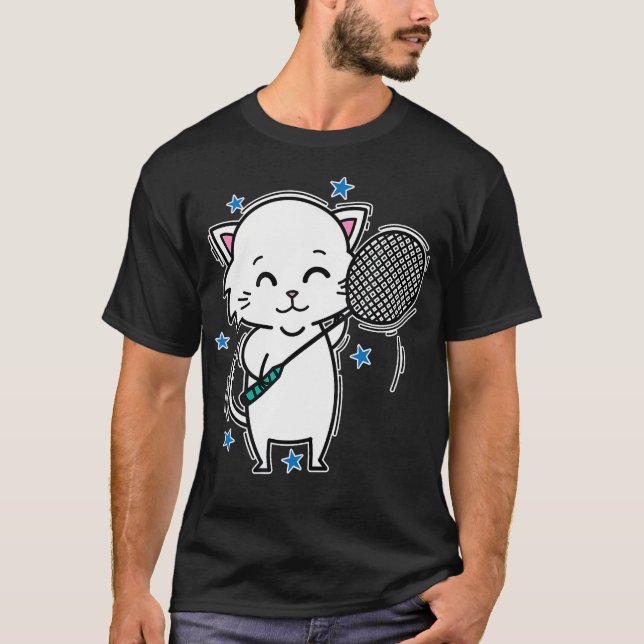 T-shirt Chat de badminton (Devant)
