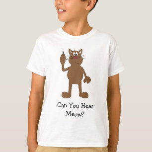 T-shirt Chat de bande dessinée avec le téléphone portab
