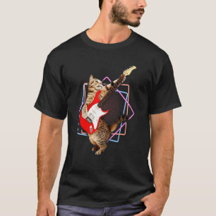 T-shirt Chat de basse Petit chat rock sur une guitare bas