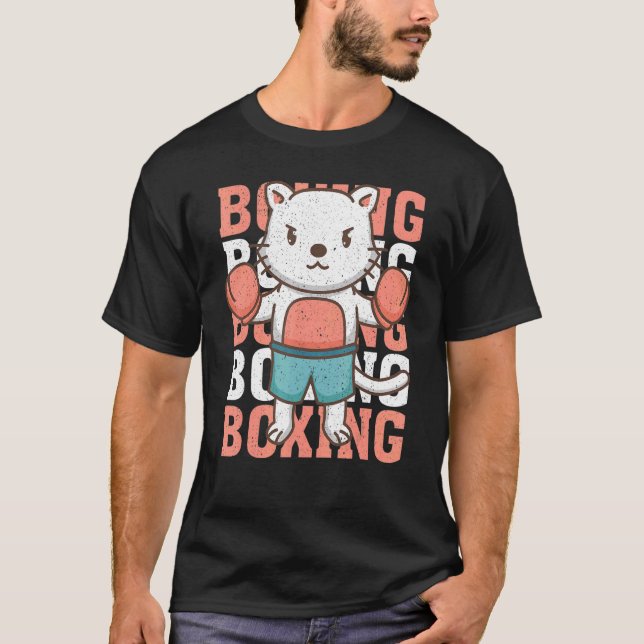 T-shirt Chat de boxe Animal   Boxe   Gants de boxe cool Ca (Devant)