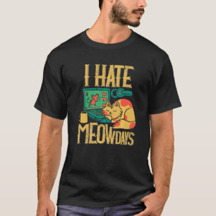 T-shirt Chat de bureau qui déteste lundi
