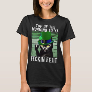 T-shirt Chat de café du matin  Saint-Paddy s vintage 