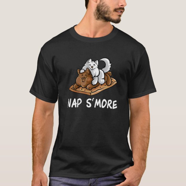T-shirt Chat de campeur de marshmallow de S'more de nappe  (Devant)