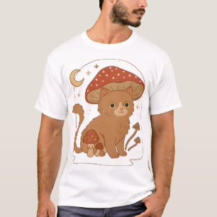 T-shirt Chat de champignon Cottagecore avec chapeau � esth