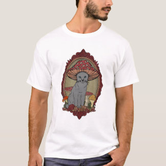 T-shirt Chat de champignons Cottagecore Aesthétique Agaric