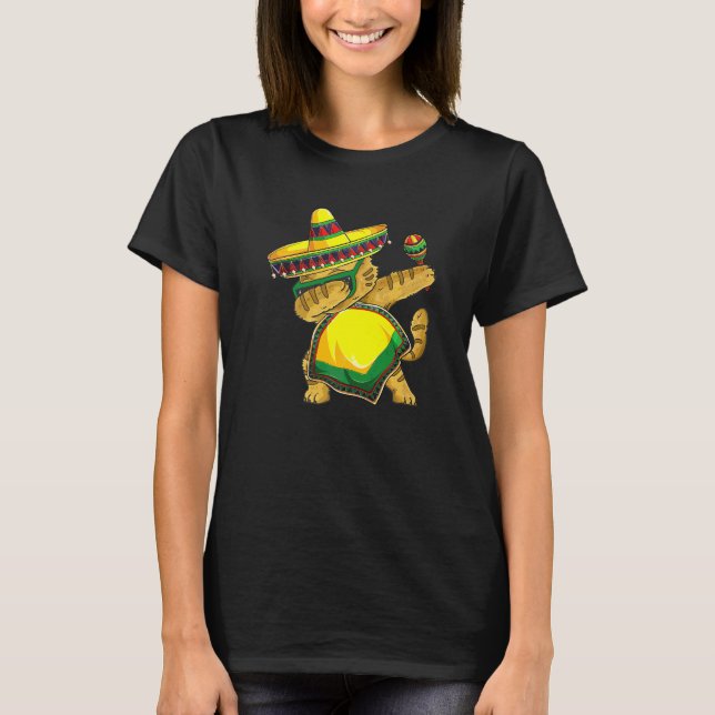 T-shirt Chat de Cinco De Mayo Chapeau Mexicain Dabbing (Devant)