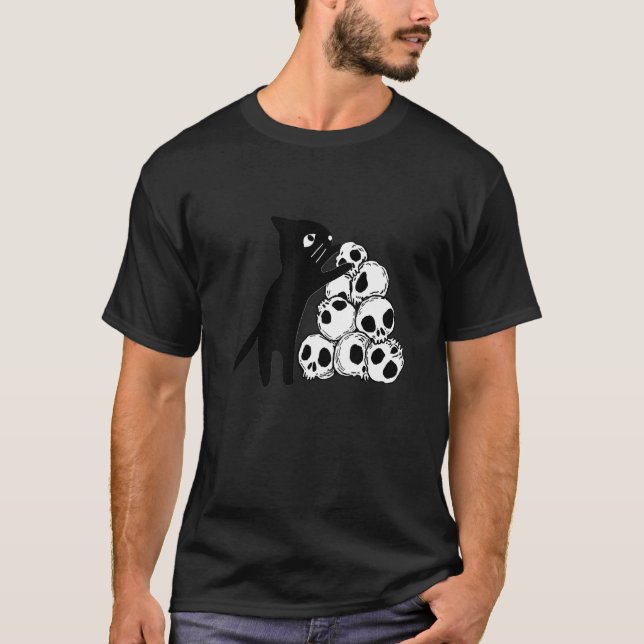 T-shirt Chat de collection de crânes (Devant)
