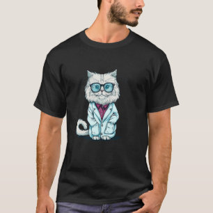 T-shirt Chat de connaissance cool en costume de science po