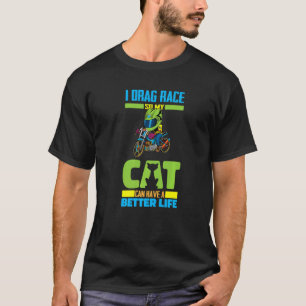 T-shirt Chat de course de dragsters Motorsports - Coureur