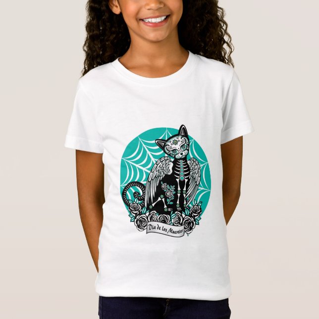 T-Shirt Chat de crâne de sucre (Devant)