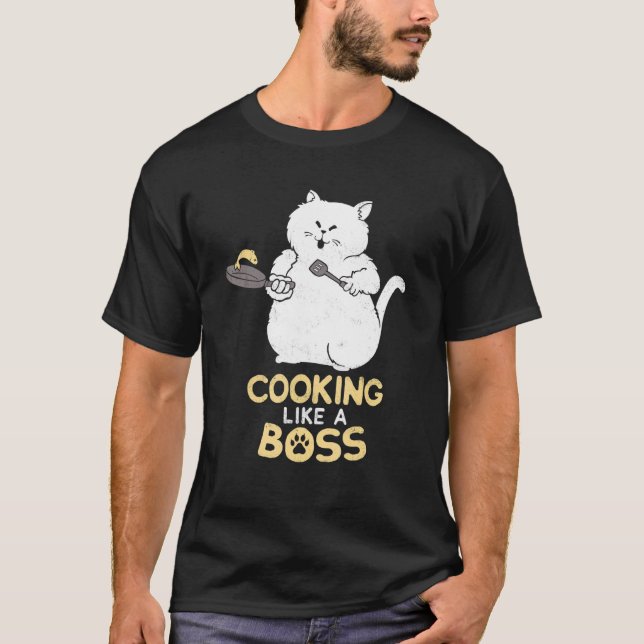 T-shirt Chat de cuisine cuisine comme un patron (Devant)